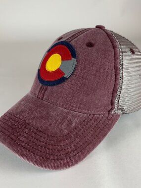 Colorado State Flag Maroon Gray Legacy Relaxed Fit Snapback Adjustable Hat